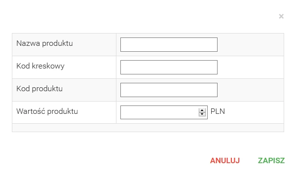 dodaj nowy produkt